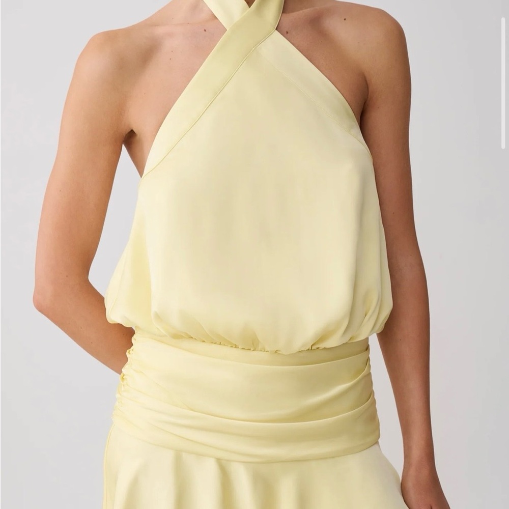 Meshki Poppy Satin Halter Mini Dress - Picture 3 of 3